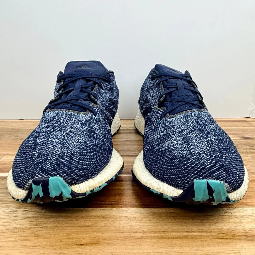 Adidas PureBoost DPR Mens Navy Blue Knit Running Shoes CG2994 Size 14